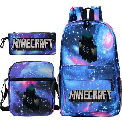 Школьная сумка для детей с принтом Minecraft, сумка через плечо, пенал для канцелярии, набор рюкзаков для студентов