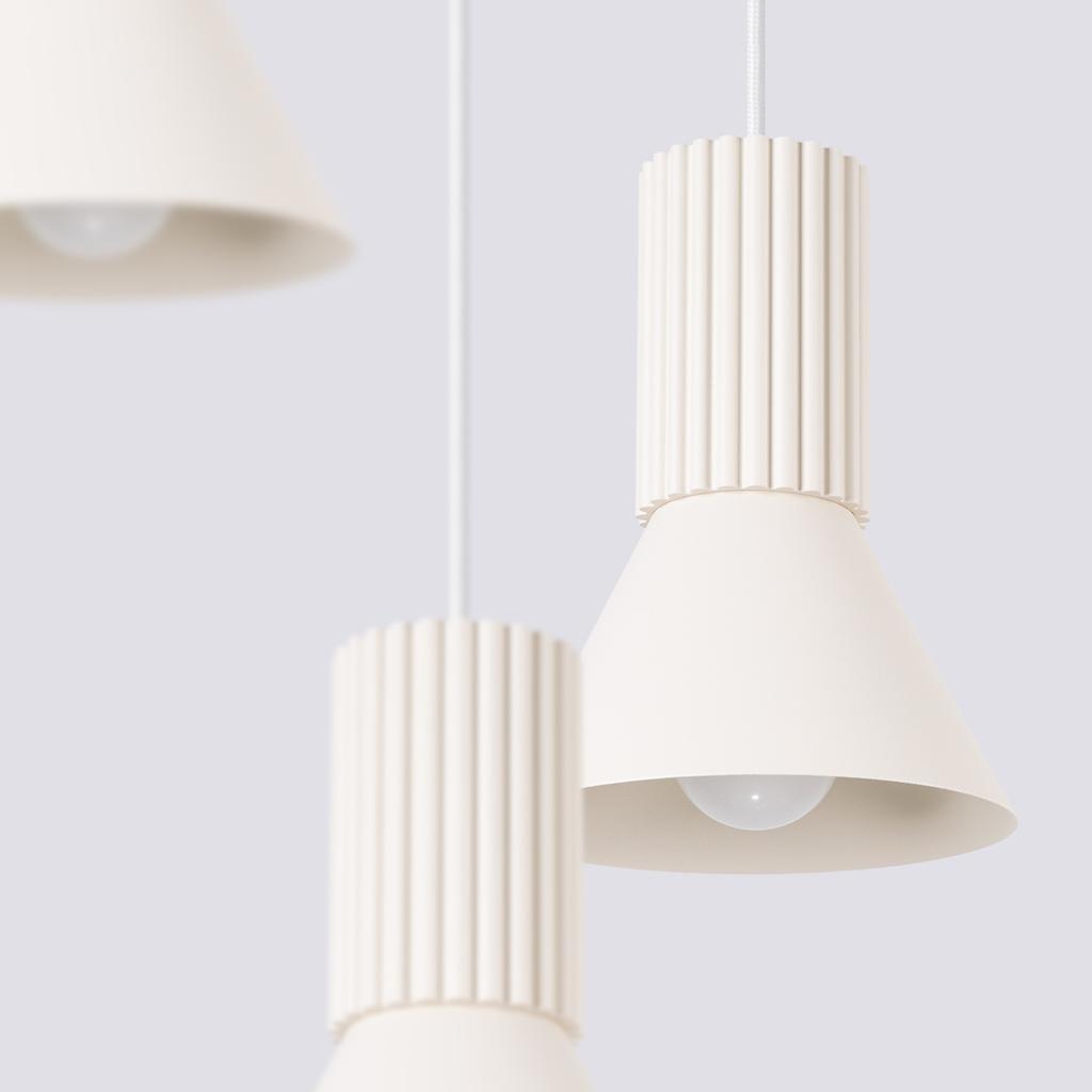 Estria 3P beige hanging lamp