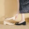 Женские туфли на высоком каблуке, толстый каблук, высокое качество, профессиональная женская обувь, мягкая подошва, не устают ноги, 2025 осень, новая модная одинарная обувь, универсальная