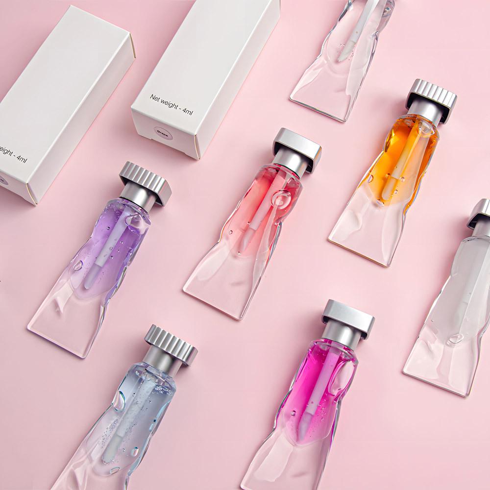 Прозрачное масло для губ с цветными вкраплениями в виде кубиков льда - Фруктовый плампер-блеск для ухода за губами