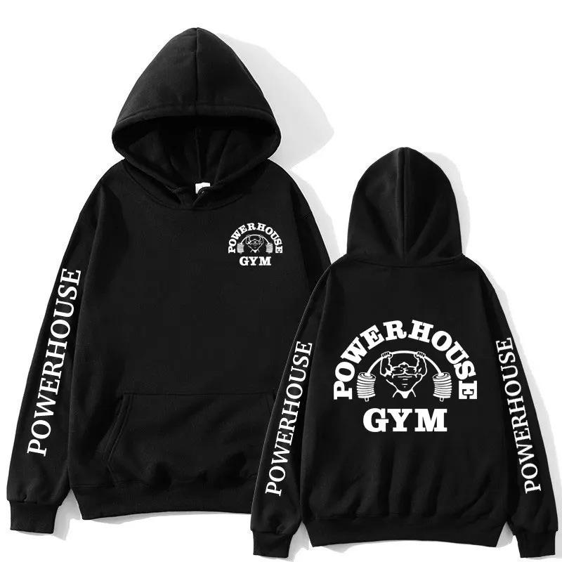 Powerhouse Gym Logo Hoodie Ashion Sweatshirt Hip Hop Casual Fashion Unisex Autumn Winter Fleece Streetwear Tops