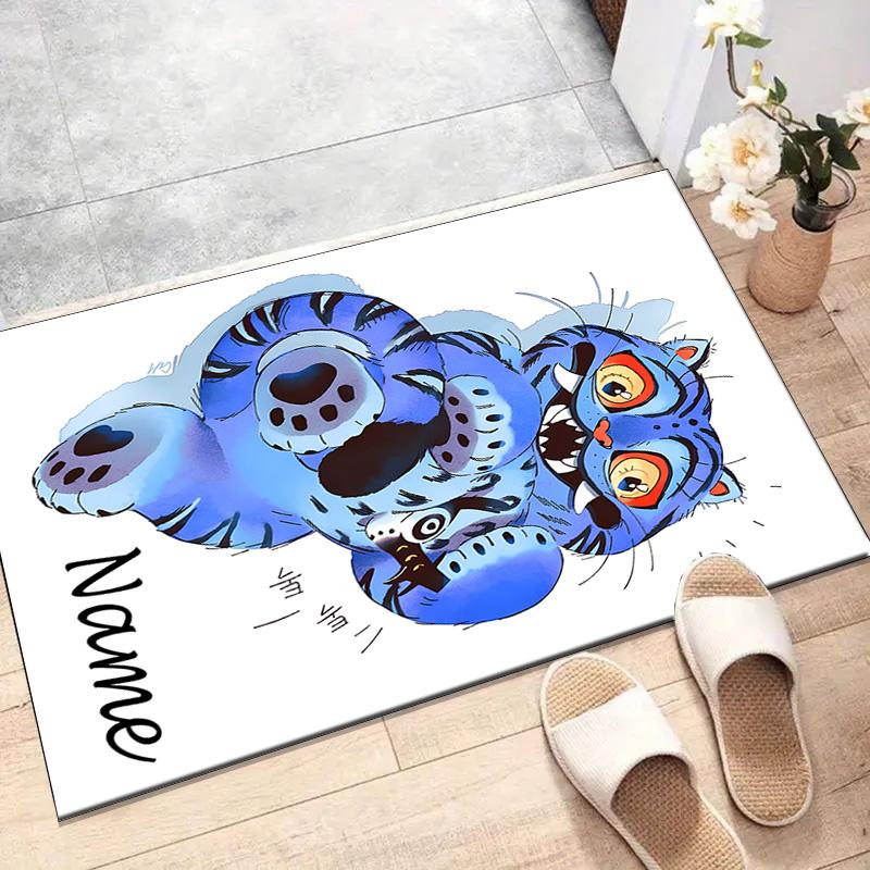 Custom KPop Demon Hunters Mat Personalized Name, Polyester Washable Indoor Entryway Rug, Gift for Christmas, Easter, Thanksgiving Day