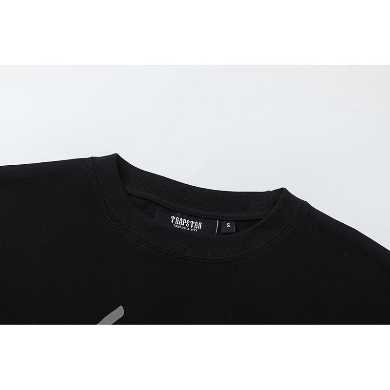 705 Trapstar London 2025 Лето Новая Высококачественный Хлопок Круглый Вырез Свободный Большой Размер Мужская и Женская Футболка Парная Футболка