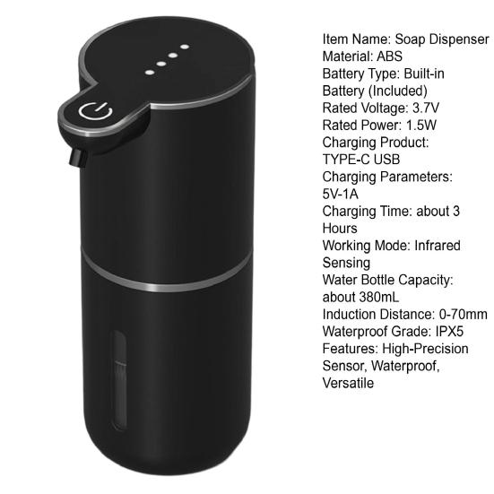 Yousheng автоматический дозатор мыла умный датчик USB-C перезаряжаемый 4 настройки пены водонепроницаемый электрический дозатор мыла
