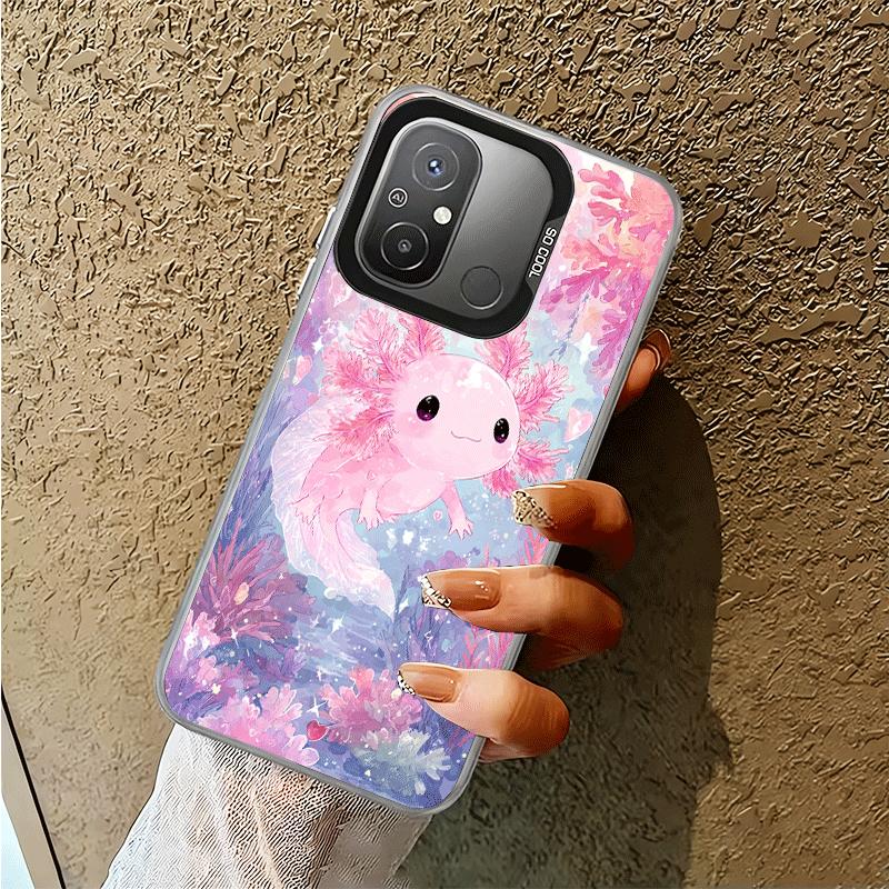 Мультяшный милый аксолотль, ударопрочный чехол для телефона для Xiaomi Poco X7 X6 X5 X3 Pro F7 Ultra M8 Redmi 15C 15 14C 13C 12C 10C 13 12 10