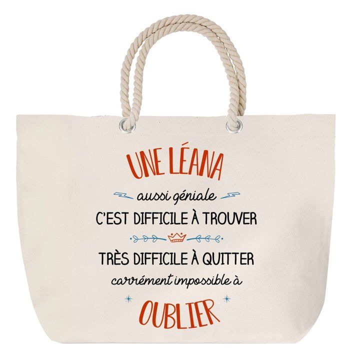 Sac de plage - PLANETEE - Léana - Grand format - Anse corde - Personnalisable