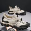 Мужская обувь весенняя дышащая镂ристая повседневная stream shoes мужская на одной педали легкая нескользящая уличная спортивная обувь