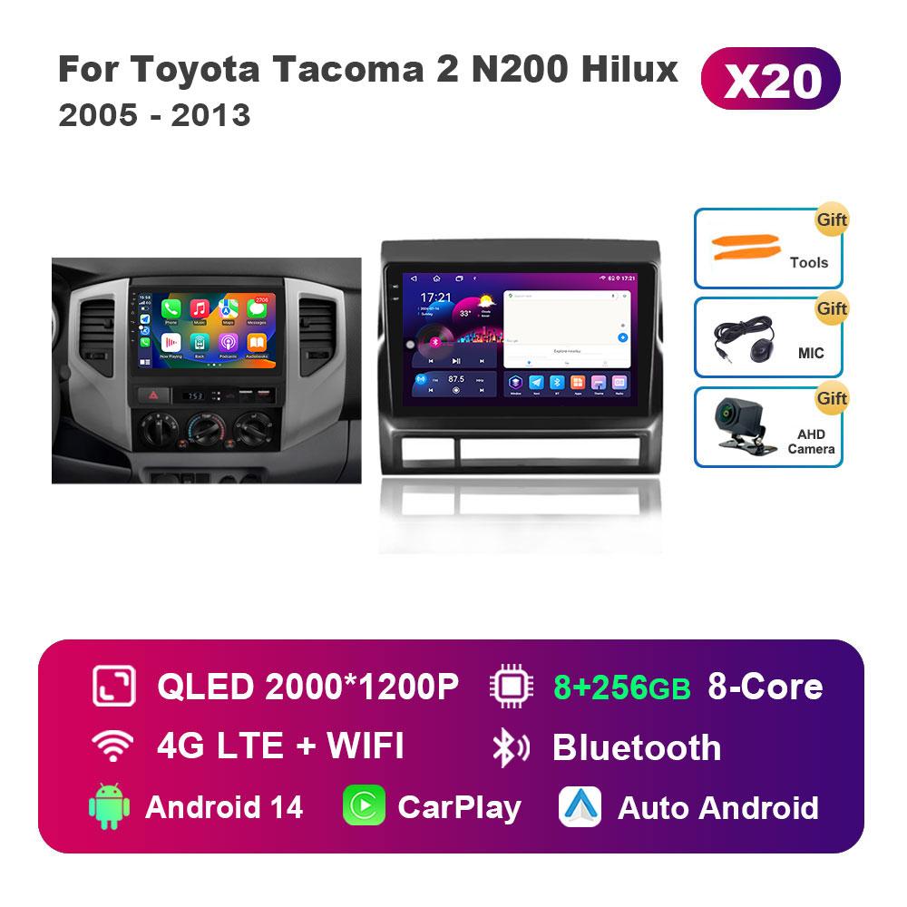 DSP Stereo Android 14 Touch Screen WiFi for Toyota Tacoma 2 N200 Hilux 2005 - 2013 Navi GPS 4G BT Car Radio Multimedia player