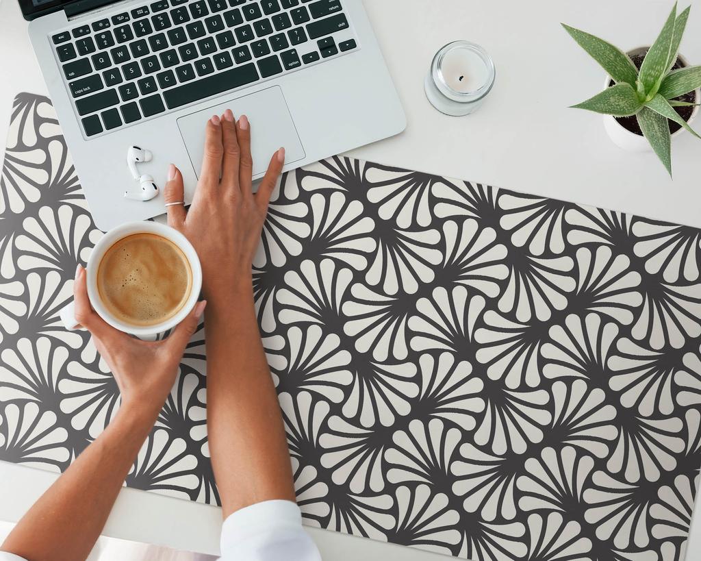 Designer Laptop Protective Pad Floral Retro Pattern 100x50 cm