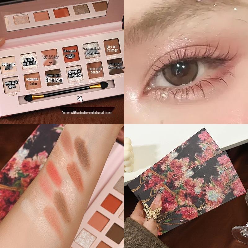 KAPEL 12-цветная матовая палетка теней для век в земляных тонах – Низкая насыщенность, стиль масляной живописи