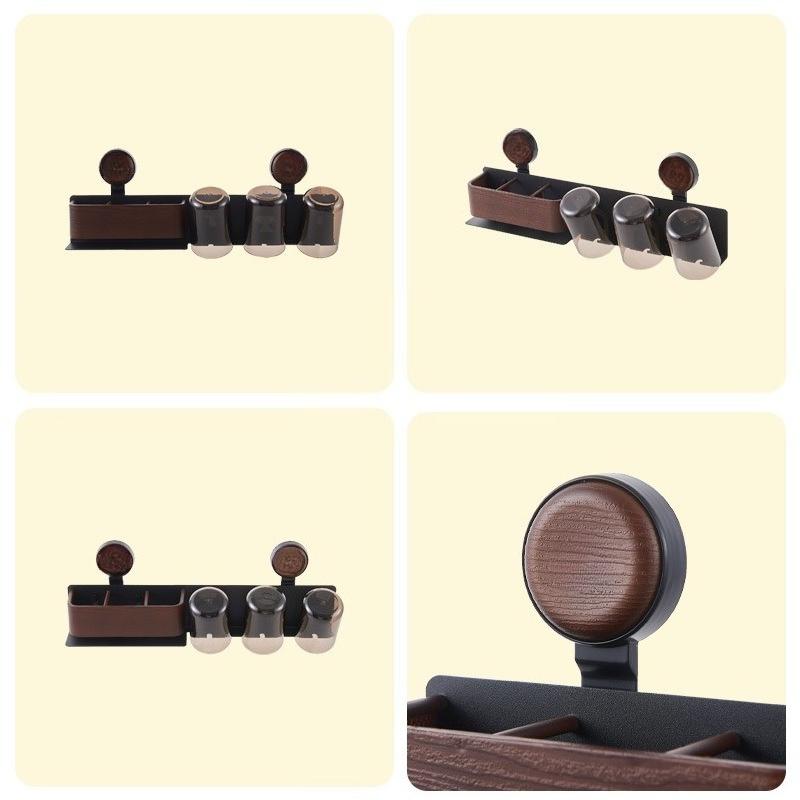 1PC Medieval Style Toothbrush Shelf Wall-mounted Non-punching Suction Cup Bathroom Brushing Cup Mouthwash Cup Electric Toothbrush Holder