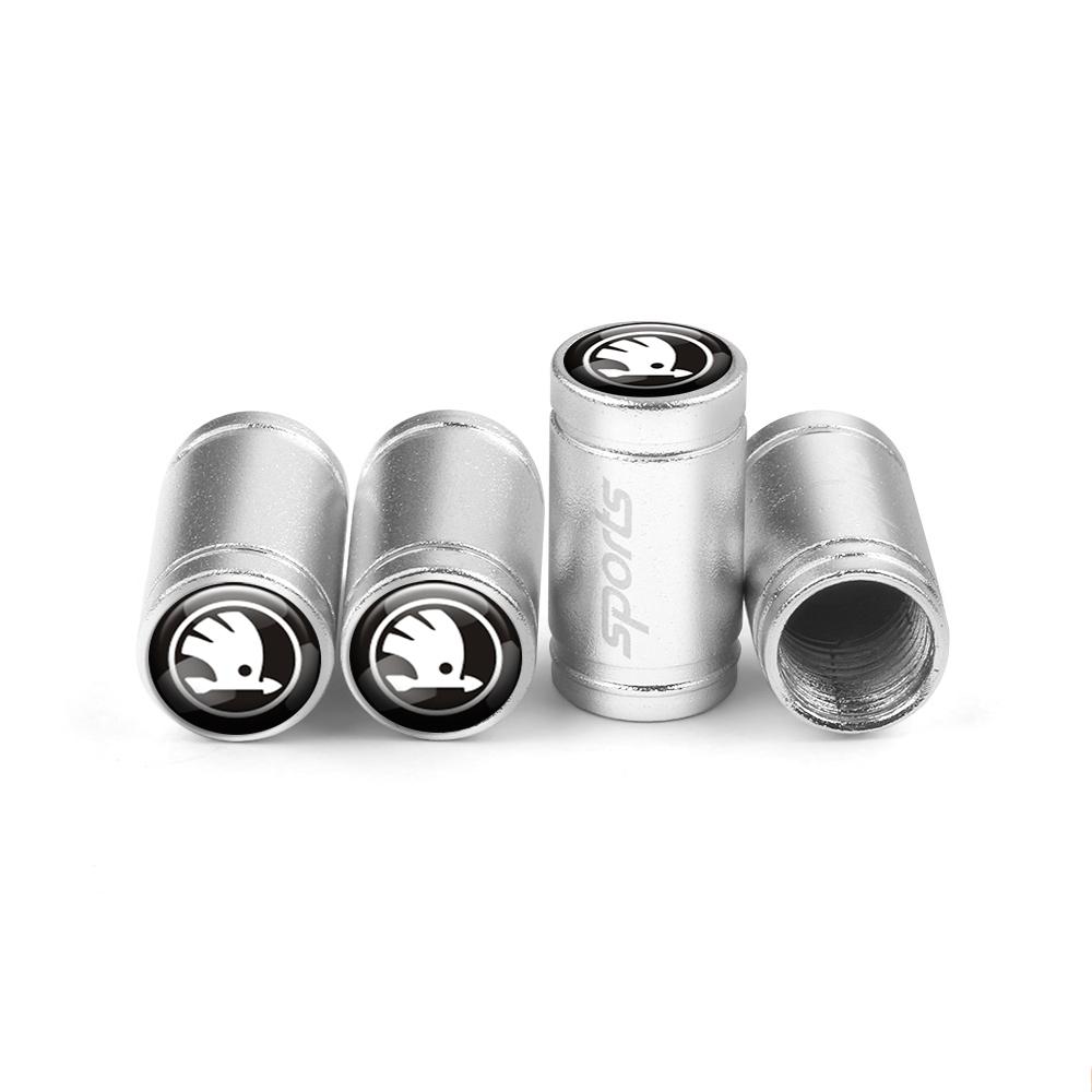 uwhxm4 Tire Valve Caps Decorative Tyre Wheel Stem Air Valve Cover for Skoda Octavia Rapid Fabia Superb Kodiaq Scala Karop Kamiq Citigo