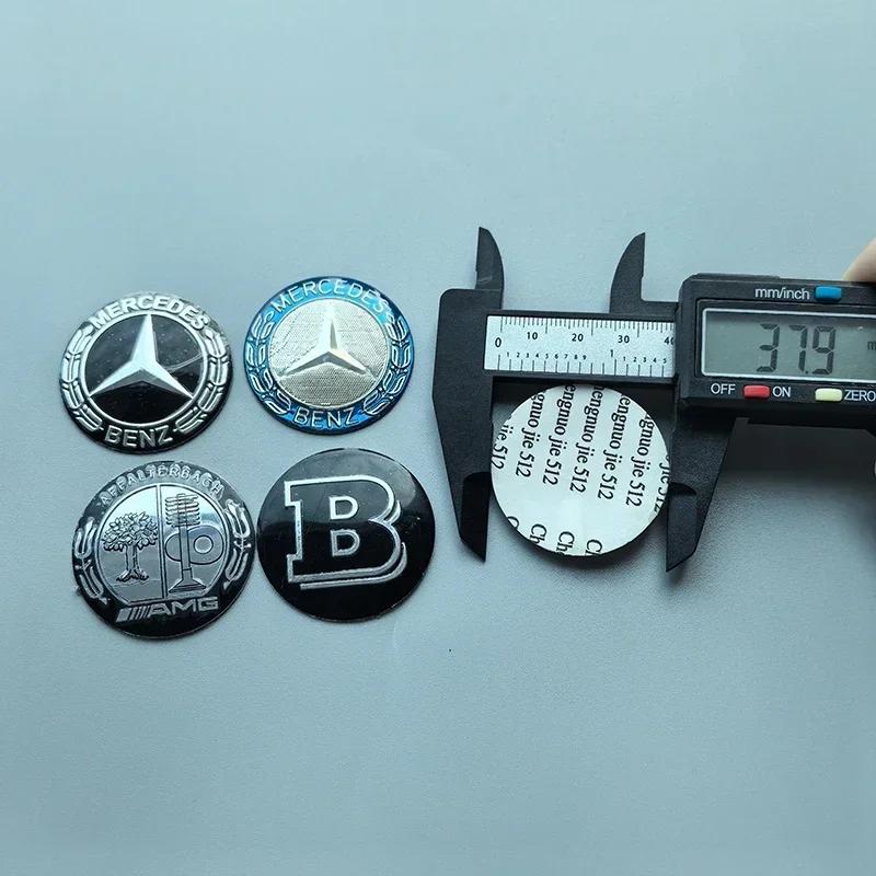 C200 E200 For Mercedes Benz 29mm 38mm Curved Logo Cap Multimedia Knob Hood Cover Badge for Mercedes Benz AMG Star Wheat Apple Tr