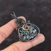Медный кулон с мульти-бирюзой, кулон, обмотанный медной проволокой, оригинальный кулон с драгоценным камнем, украшения ручной работы, свадебный подарок, красивые медные украшения