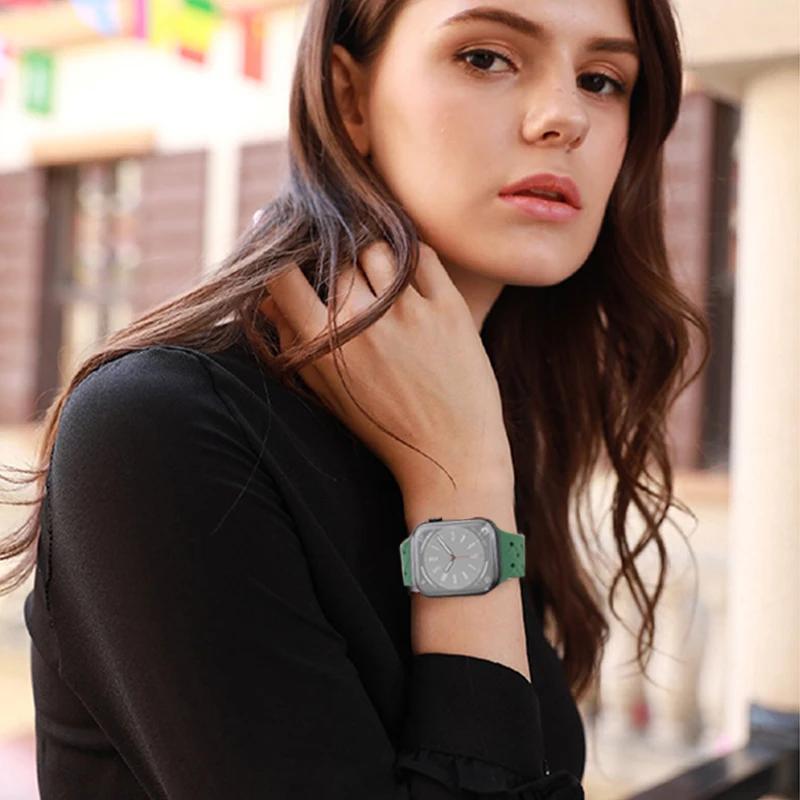 Ремешок для Apple Watch Band Ultra 49 мм 44 мм 40 мм 45 мм 41 мм 38 мм 42 мм Спортивный силиконовый плетеный браслет-петля IWatch Серии 8 7 6 3
