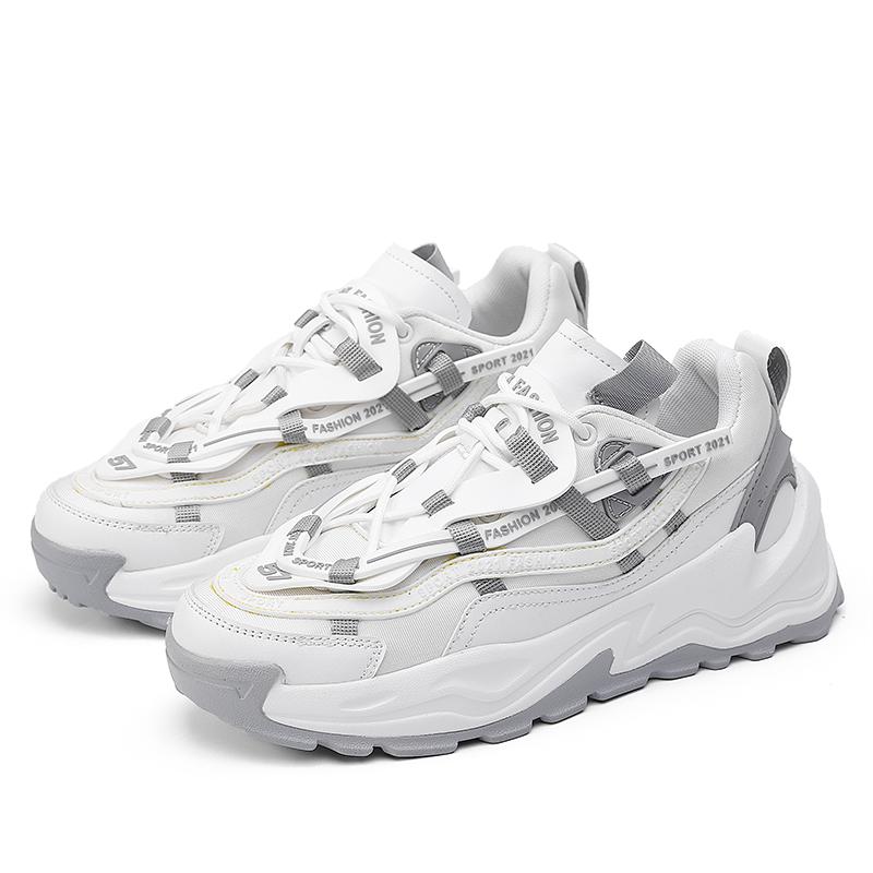 Новые толстые подошвы повышают индивидуальность модной обуви для мужчин, студентов, спортивных нескользящих кроссовок с амортизацией для подростков