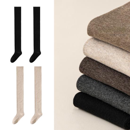 1 пара женских чулок до бедра, хлопковые теплые чулки выше колена, очень длинные гольфы до колена для бот, зимняя гетра