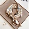 New Elegant Women's Slender Scarf Soft Satin Lightweight Chic Print Design for Spring Summer Versatile Neck Collar Accessory