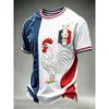 France Style T-Shirt Men Women 3D Print Textured Graphic Top Short Sleeve Casual Streetwear Breathable Quick Dry Summer Wear