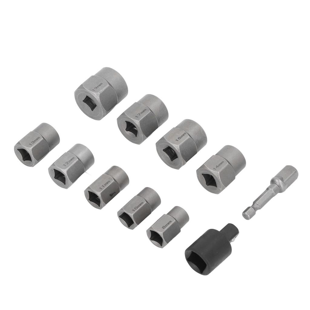 Набор экстракторов гаек 9 шт. Экстрактор болтов с 3/8-дюймовым приводом и шестигранным адаптером для сорванных, заржавевших гаек