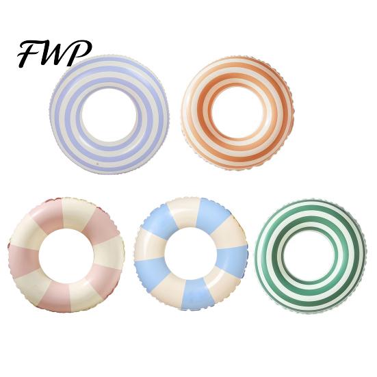 Men Swim Ring Vintage Striped Swimming PVC Thickened Inflatable Leakproof Women Pool Rings Float Tube for Beach Party
