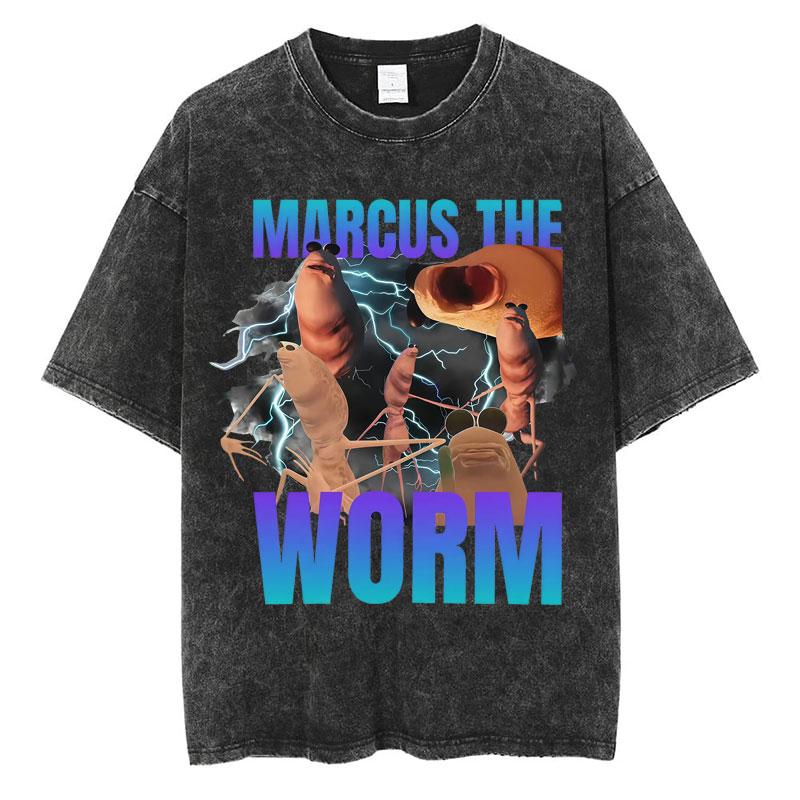 Washed Vintage Apparently Its Not Legal To Launder Marcus The Worm Funny Meme Tshirt Men Women Casual Cotton Oversized T Shirt