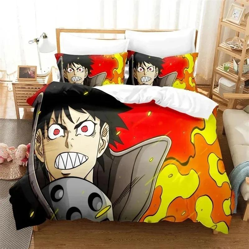 3D Печатный Набор Постельного Белья Аниме Fire Force, Для Детей Девочек Мальчиков Взрослых Размеры Single Twin Quen, Мягкое Пододеяльник Наволочка Постельное Белье