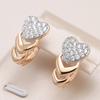 Новинки Микро-восковая инкрустация Натуральный циркон Серьги-капли Цвет розового золота Модные женские свадебные украшения Серьги-сердечки