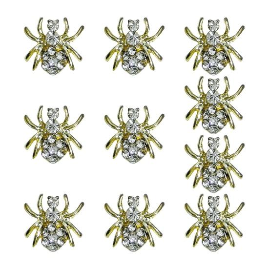 10 шт., украшение для ногтей, стразы, 3D лук, паук, череп, искусственный кристалл на металлических подвесках, креативные ювелирные украшения «сделай сам», аксессуары для чехла для телефона