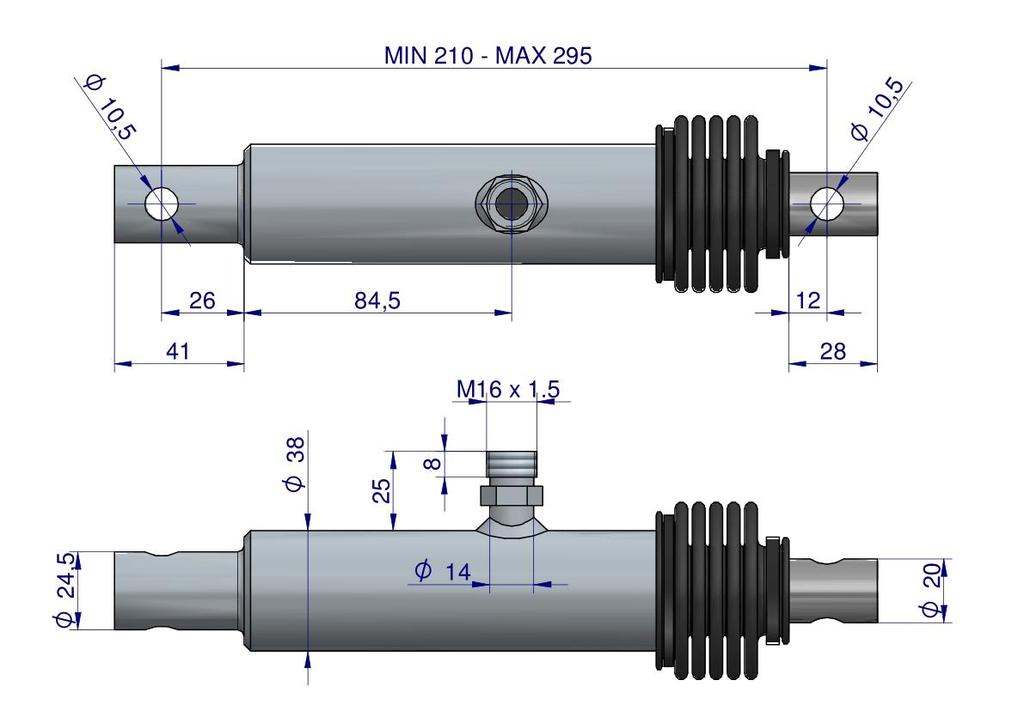 Cylinder Hydrauliczny - Siłownik (Smn20/86. Smn 1.20/86) Nurnikowy Rozsiewacz Nawozów Brzeg Waryński