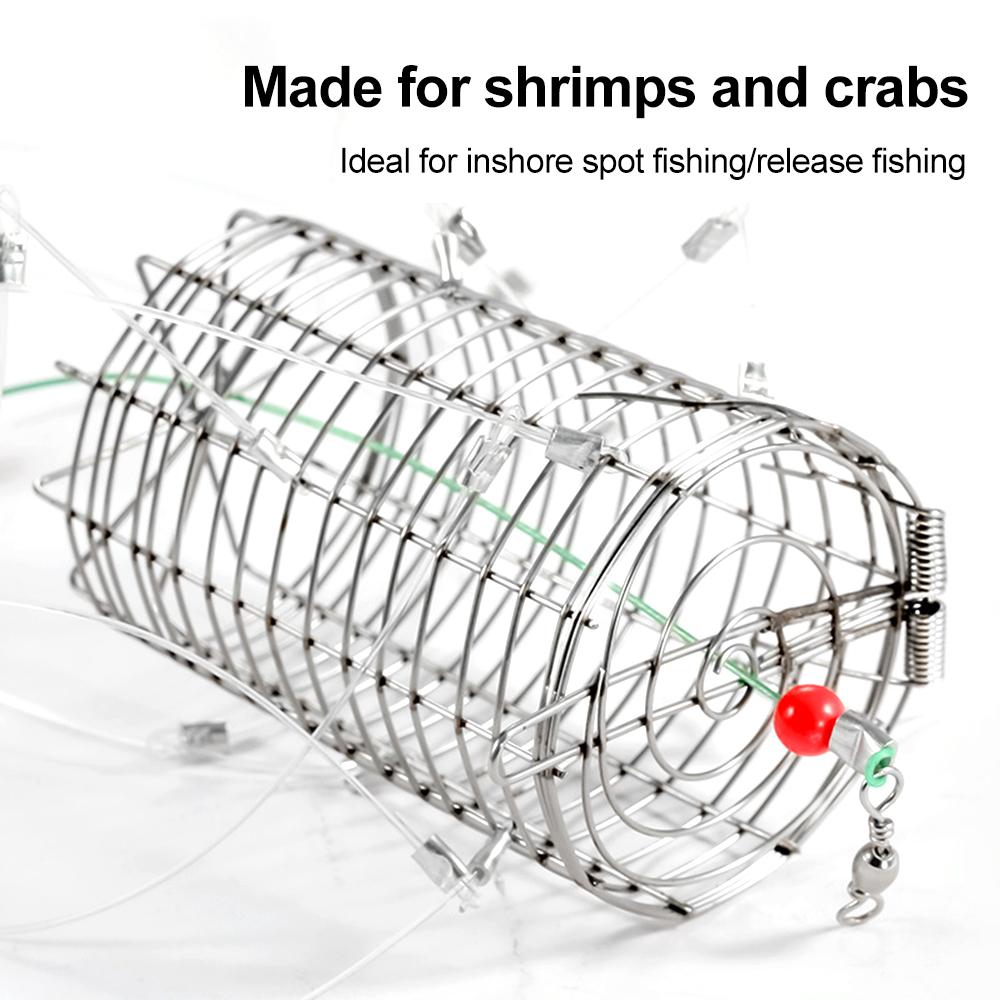 Crab Catching Tool Lure Trap Stainless Steel Bait Cage Fish Cage Feeder Fishing Tackle Suitable Crab Shrimp Crawfish Trap Cage