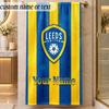 Пляжное полотенце Leeds United с индивидуальным именем и текстом, персонализированное, мягкое, для пляжа, бассейна, дома, декор, подарок