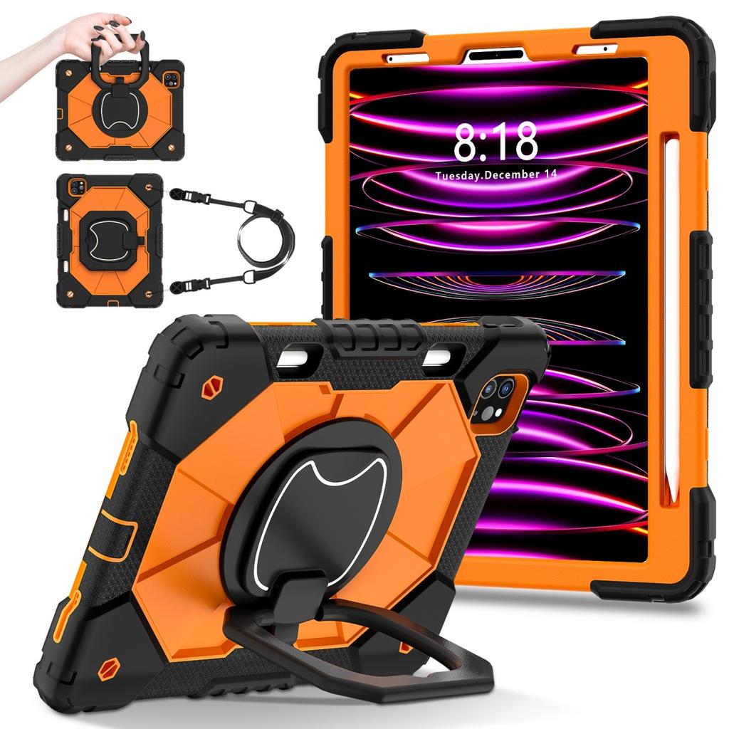 For Apple iPad Pro 11 (2021) 360° Rotating Grip Heavy Duty Protection Stand TPU+PC 3in1 Anti-knock Shockproof Tablets PC Case