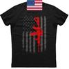 Мужская новая патриотическая трендовая черная унисекс футболка с принтом distressed флага США и пистолета