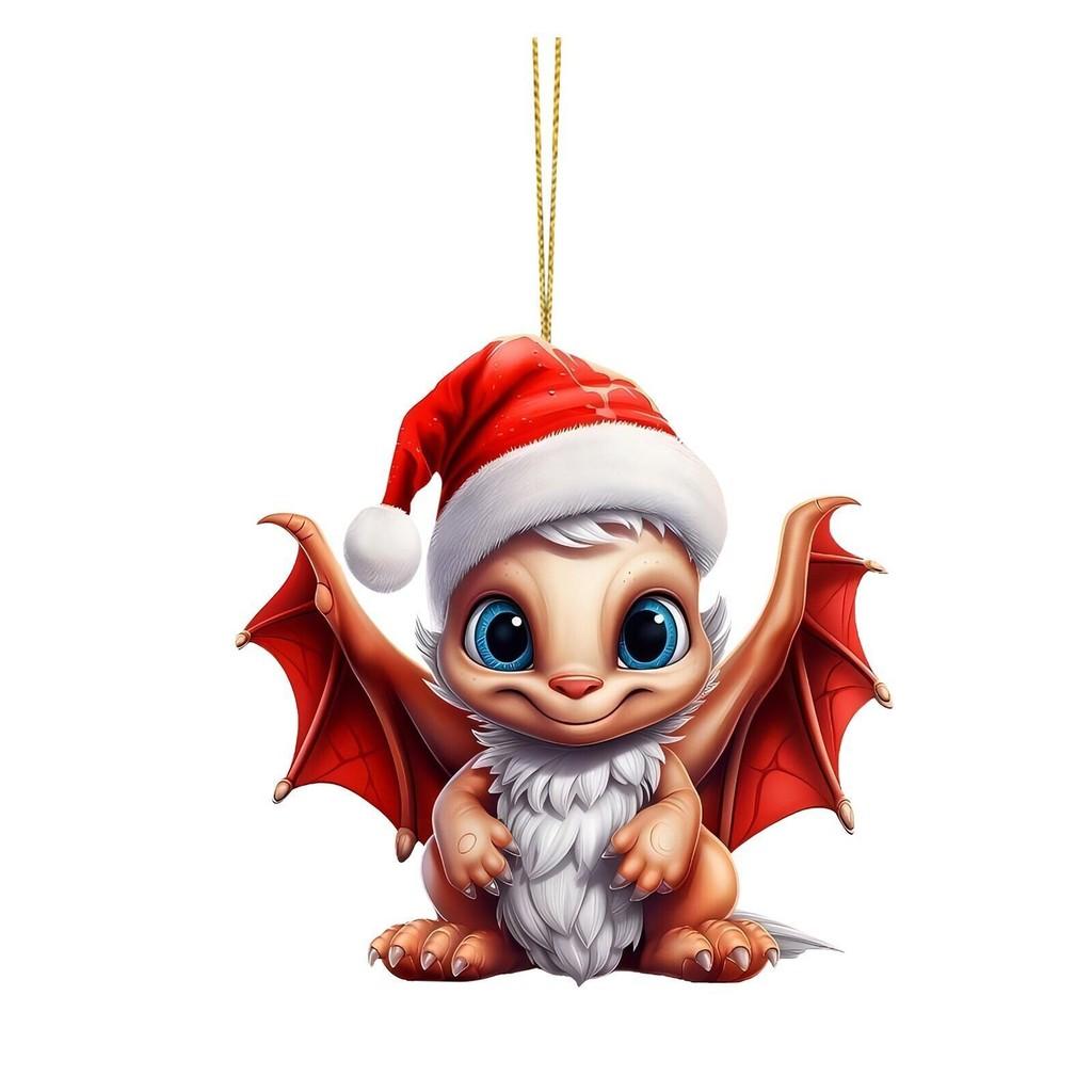 Charming Cartoon Dinosaur Acrylic Ornament For Joyful Christmas Tree Decoration