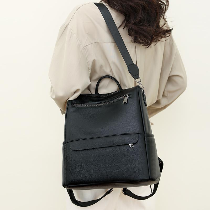 Модный и ретро женский рюкзак мягкий кожаный рюкзак большой емкости водонепроницаемый школьный рюкзак для школьников новый стиль