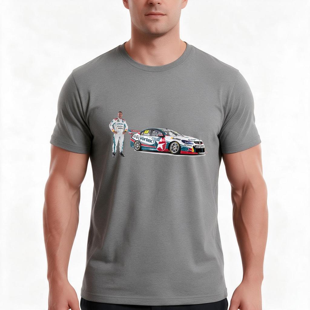Craig Lowndes V Supercars TShirt Summer Casual Cotton Tee Oversized Streetwear Tops Vintage Graphic Print Cotton
