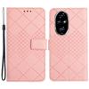 HT06 For Honor 200 Pro 5G Case Rhombus Imprinted Leather Wallet Phone Cover