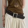 Готический пояс с заклепками в стиле панк, ремень для платья, джинсов, модный широкий женский ремень, уличная одежда