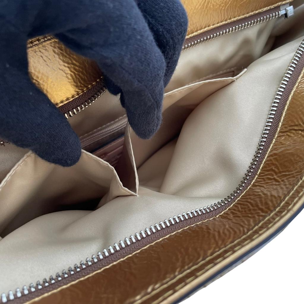 Used COACH Tote Bag Poppy Poppy Signature Satin Shoulder/Tote BagTote Bag beige/gold canvas/enamel Women