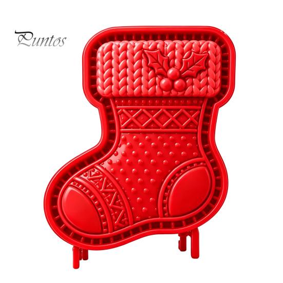 Party Snack Baking Kit Christmas Cookie Cutter, Push Type Integrated Mold, Plastic Holiday Biscuit Stampers Clay Decorating Tool for Kitchen Supplies