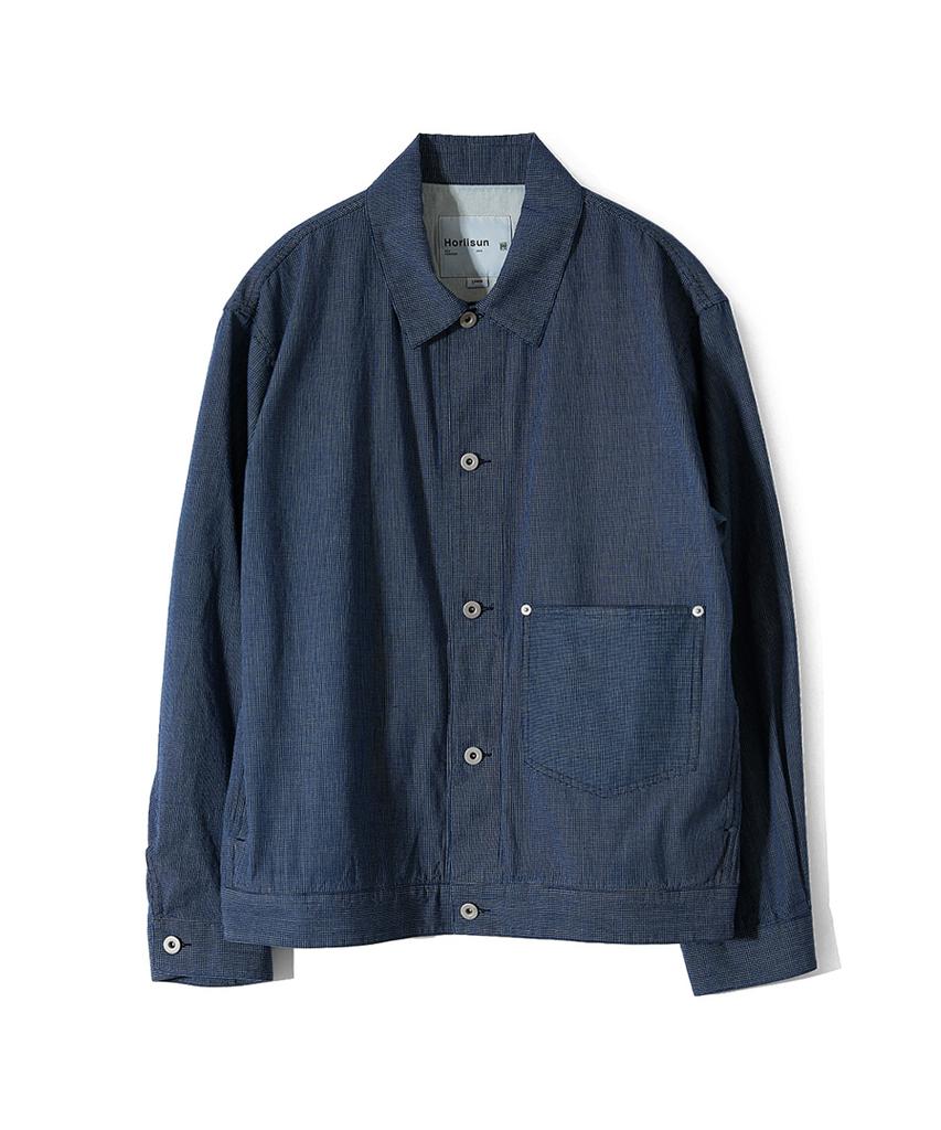 Horlisun Liverty Denim Small Check Jacket Navy