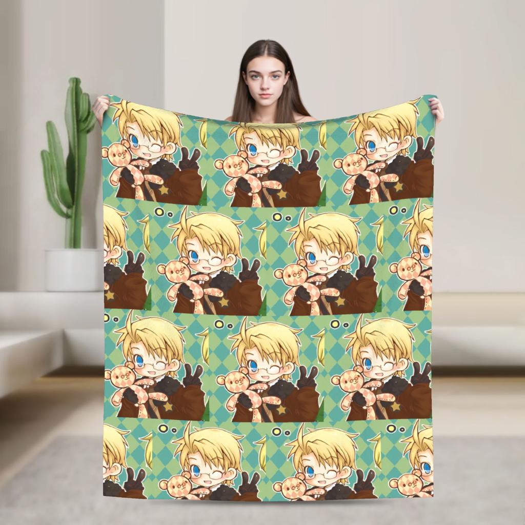 APH Italy Hetalia Anime Blanket Fleece Winter Multifunction Super Soft Throw Blanket for Home Travel Rug Piece