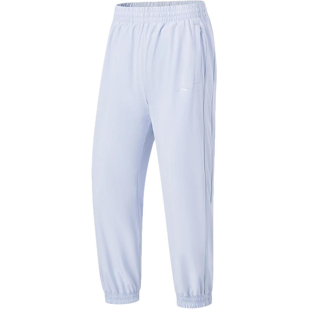 Штаны женские спортивные Li Ning Fitness Series однотонные, быстросохнущие, свободные, небесно-голубые AYKT216-6