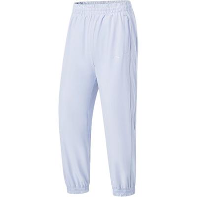 Штаны женские спортивные Li Ning Fitness Series однотонные, быстросохнущие, свободные, небесно-голубые AYKT216-6