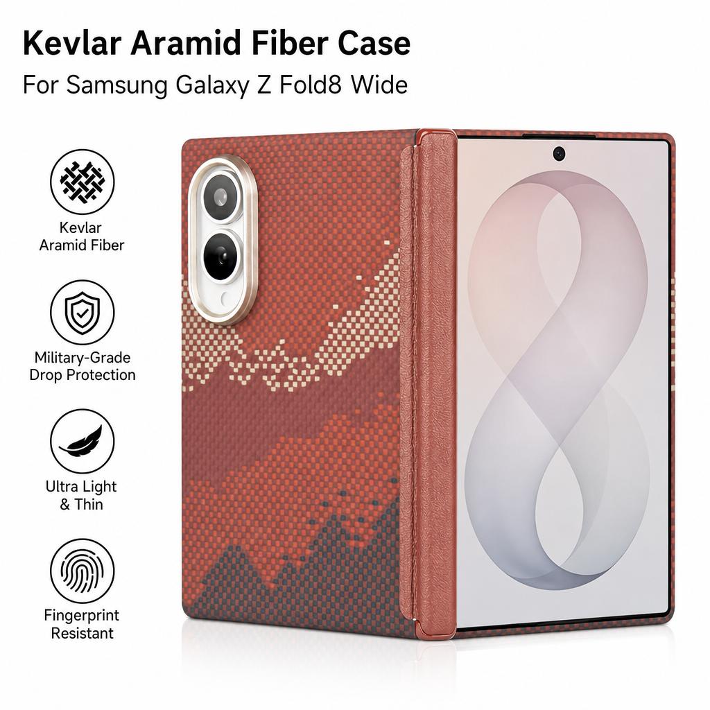 Настоящий чехол из арамидного волокна Kevlar для Samsung Galaxy Z Fold8 Fold 8 Wide Ultra с шарниром Magsafe Ультратонкий чехол из углеродного волокна