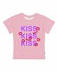 ESCAPEFROM Футболка с принтом Kiss Kiss Kiss Точки Приталенная Короткий рукав Розовый