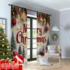 2 шт. 2D плоская печать Рождественские шторы с надписью merry christmas Ткань Без электричества Украшения для вечеринки Идеально для эстетичной комнаты