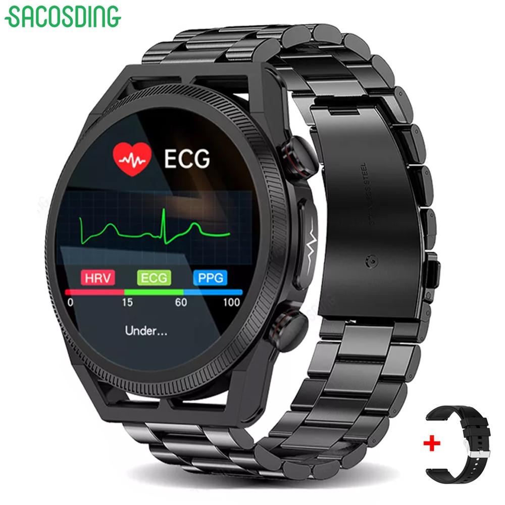 SACOSDING кровяное давление умные часы мужские ЭКГ + ППГ + ВСР Bluetooth вызов кислорода в крови монитор артериального давления женские спортивные умные часы