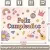 2D Groovy Pastel Spanish Birthday Backdrop "Feliz Cumpleaños" Celebration Photo Background